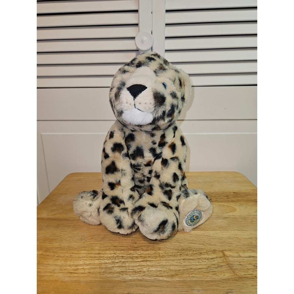 FAO Schwarz Save the Earth Snow Leopard Plush Recycled Spotted Stuffed Animal